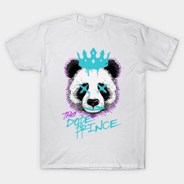 The Dope Prince Panda Design T-Shirt by MaxArtStudios